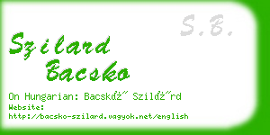 szilard bacsko business card